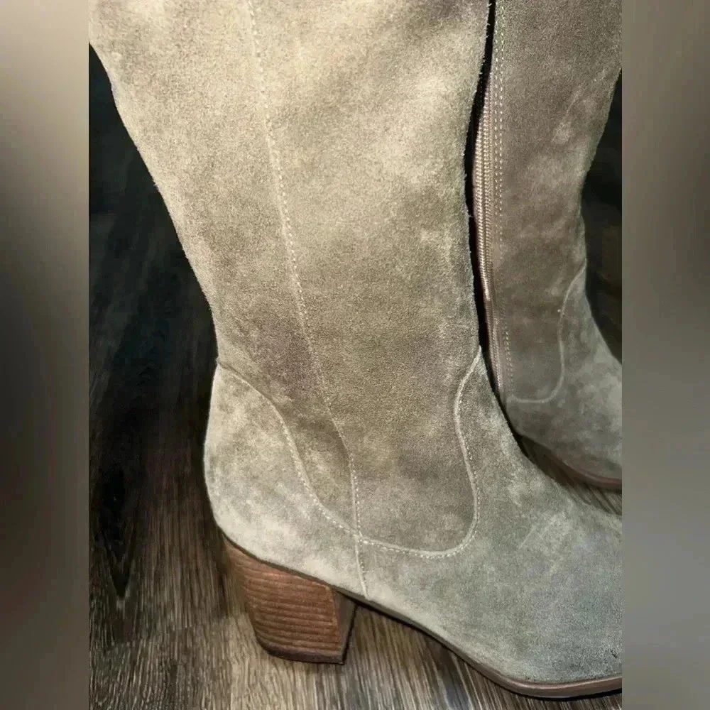 Vintage‎ Crown Unicorn over the knee heeled suede boots  women’s Sz 9.5